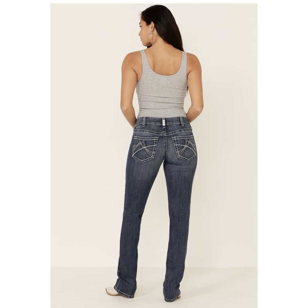 Ariat Gianna Straight Leg Jeans Womens 31 X 34 Blue Real Mr Arrow Stryker
